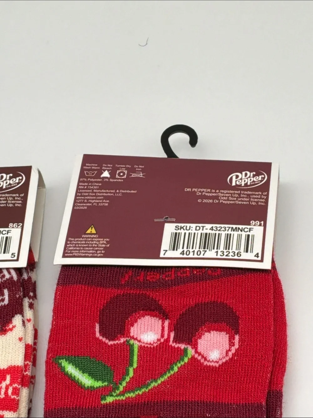 New Dr Pepper Crew Socks Men’s 6–12 Unisex Red Cherry Soda Socks with Tags